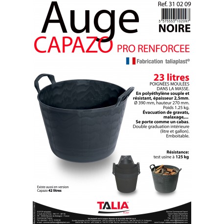 AUGE CAPAZO PRO NOIRE 23 LITRES RENFORCEE (Copie) (Copie)