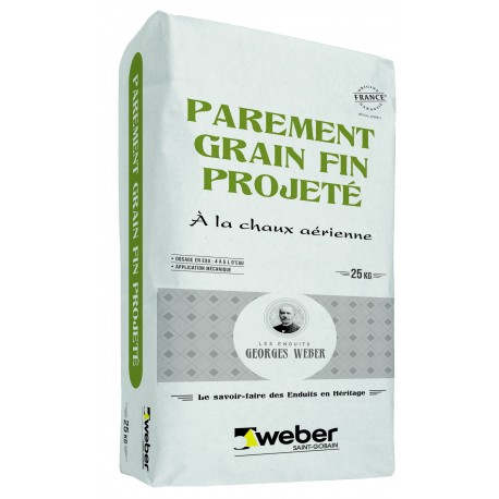 parement grain fin projeté