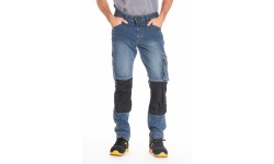 Jeans de travail stretch avec emplacement genouillères JOBPRO stone brossé T.48