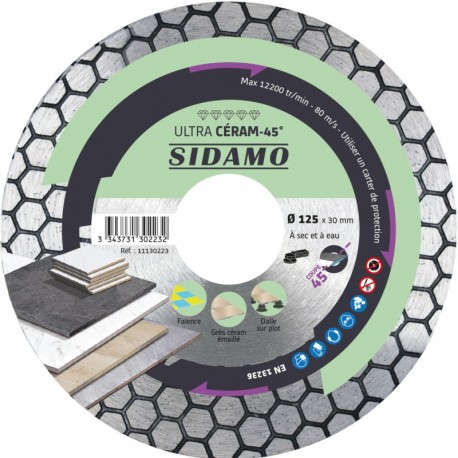 DISQUE DIAMANT ULTRA CERAM-45° Ø125x30xh25