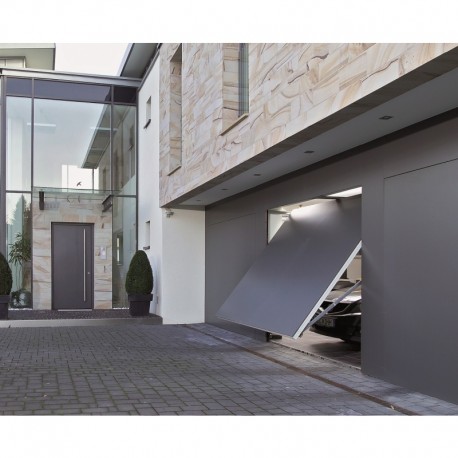 PORTE DE GARAGE BASCULANTE DÉBORDANTE AVEC RAILS
