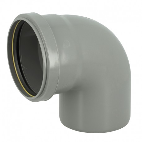Coude 87°30 cr4 ø125 mf jf gris