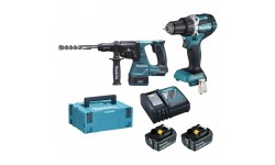 Ensemble de 2 machines 18 V Li-Ion 5 Ah (DDF484 + DHR243)