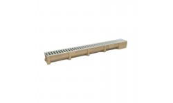 COECK CANIVEAU POLYEST.BETON 1M H9CM + GRILLE GALVANISE