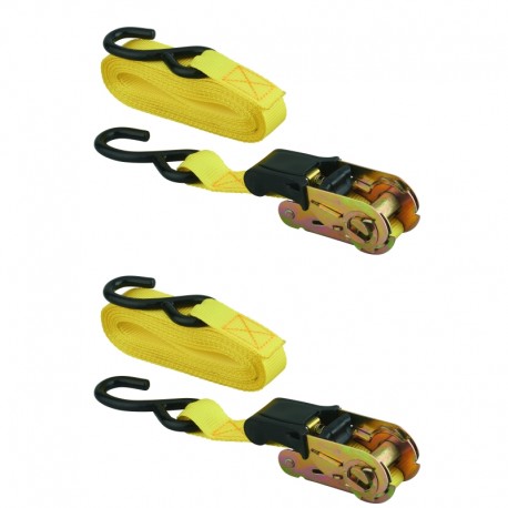 SET DE 2 SANGLES A CLIQUET 25MM X 5.00M CROCHET S